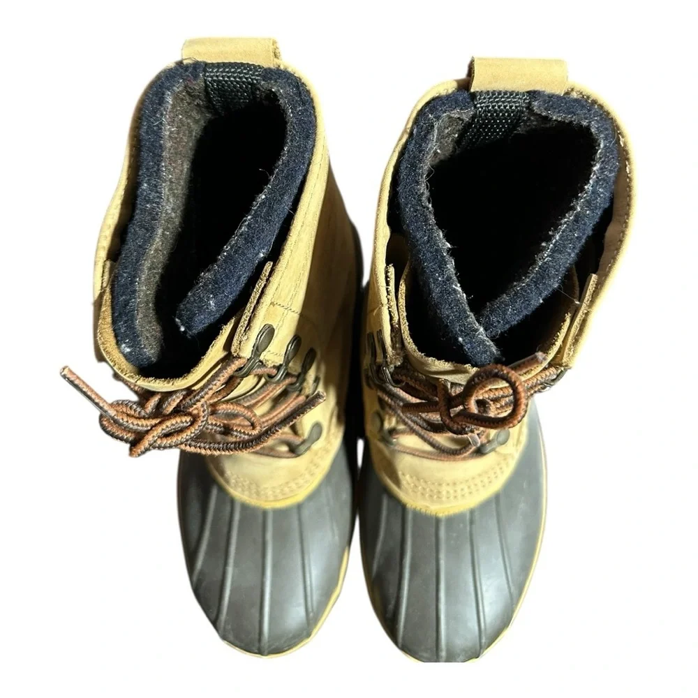L.L.Bean‎ Hunting Boots Men 7 Duck Brown black Leather Waterproof Steel Shank